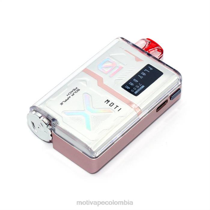 MOTI vape recargable Colombia - MOTI Play Bar 7500 vaporizadores desechables (5%, 7500 inhalaciones) melocotón de manzana agria 425R56