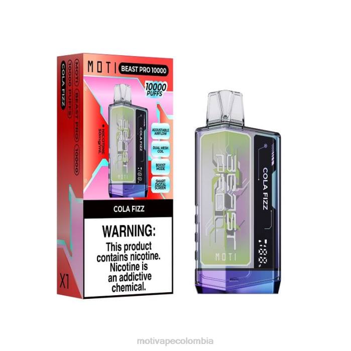 MOTI precio Colombia - MOTI Beast Pro vaporizador desechable (5%, 10000 inhalaciones) gaseosa de cola 425R42