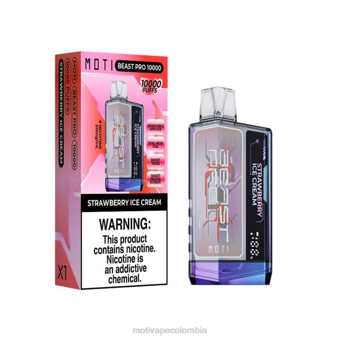 MOTI vape Bogotá - MOTI Beast Pro vaporizador desechable (5%, 10000 inhalaciones) helado de fresa 425R50