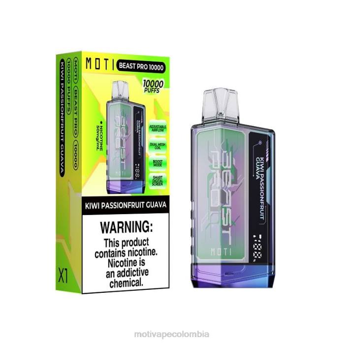 MOTI vape recargable Colombia - MOTI Beast Pro vaporizador desechable (5%, 10000 inhalaciones) kiwi maracuyá guayaba 425R46