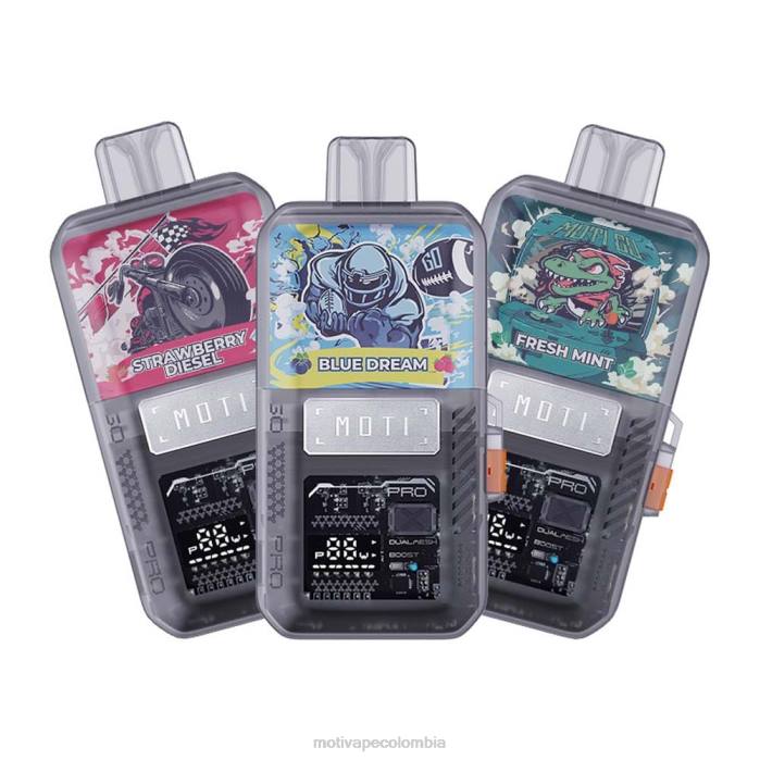 MOTI vape Colombia - MOTI Go Pro vaporizador desechable (5%, 12000 inhalaciones) sandia menta 425R25