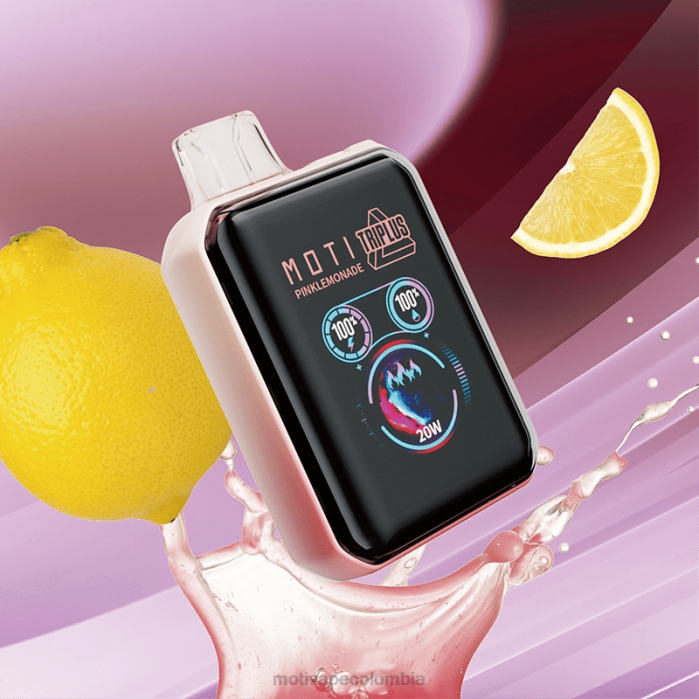 MOTI vape review - MOTI Triplus Vape desechable de 20k (5%, 20000 inhalaciones) limonada rosa 425R8